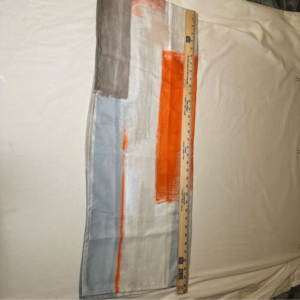 Table Runner 72 inches Long for Table Decoration Orange Brown and Grey Abstract